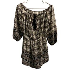 Bacio Romper Women’s S Gray Short‎ Sleeve Jumpsuit Casual Comfy Lounge Wear